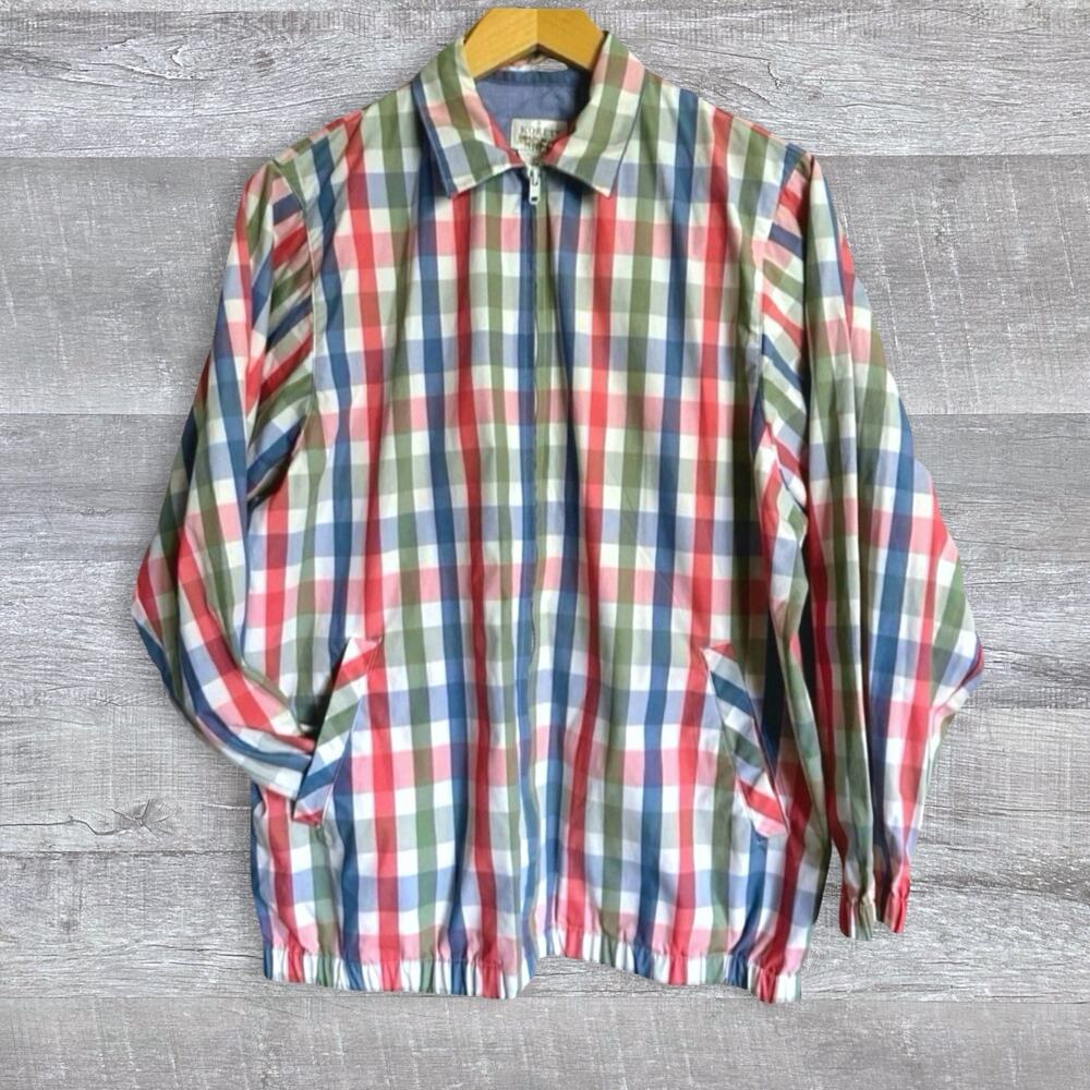 Koret Francisca Vintage 90s Lightweight Jacket S Pastel Plaid Coastal Preppy